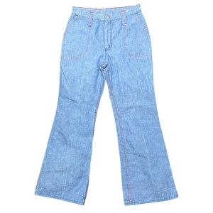 Vintage Wrangler Light Wash Retro Flare Bell Bottoms High Waist Size 27 x 29